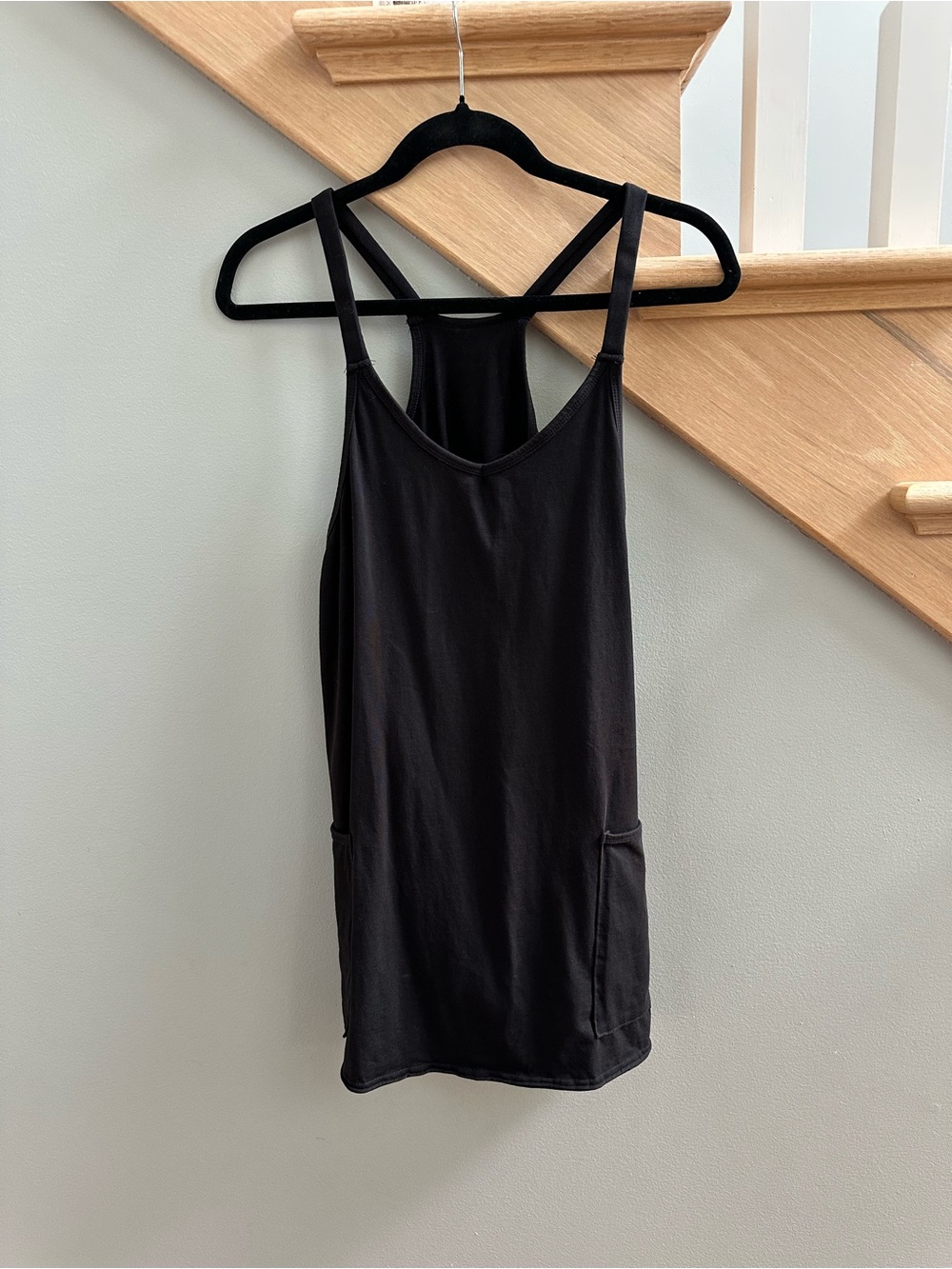 Black Athletic dress/romper with Side Pockets